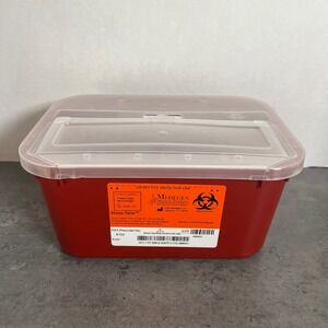 Medegen Sharps Container Puncture Resistant Biohazard Red Ref# 8703, New 9.5x7x5